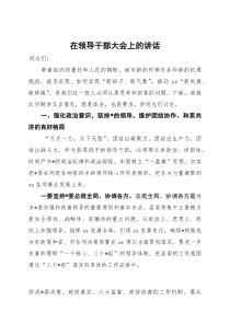 领导干部大会讲话
