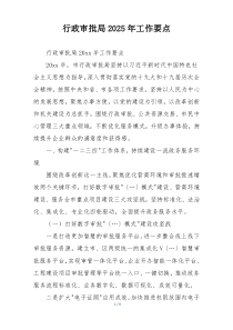 行政审批局2025年工作要点