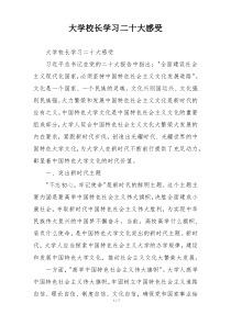 大学校长学习二十大感受