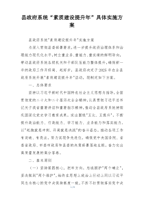 县政府系统“素质建设提升年”具体实施方案