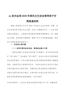 2026 年度民主生活会领导班子对照检查材料两篇