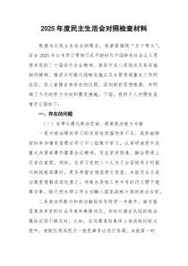 2026年度民主生活会对照检查材料（个人）