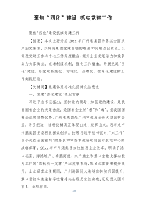 聚焦“四化”建设 抓实党建工作