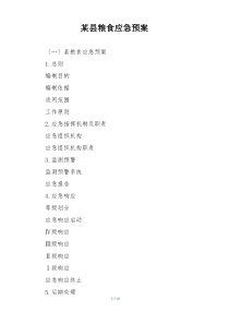 某县粮食应急预案