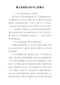 镇人民政府2025年工作要点
