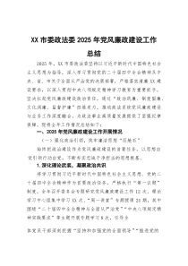 市委政法委2026年党风廉政建设工作总结