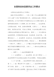 全面依法治县委员会工作要点