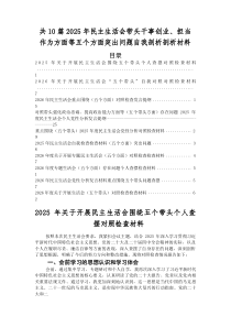 2026年专题生活会五个方面问题查摆个人查摆发言材料