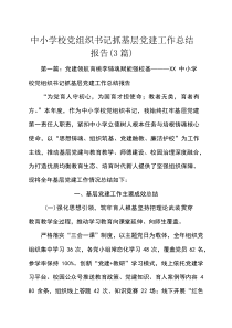 中小学校党组织书记抓基层党建工作总结报告（3篇）.docx