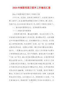 2026年城管局国卫复审工作情况汇报