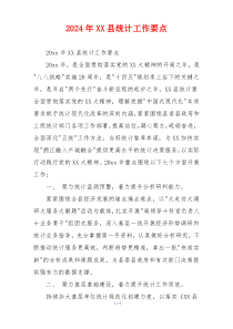 2026年XX县统计工作要点