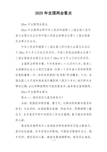 2025年全国两会看点