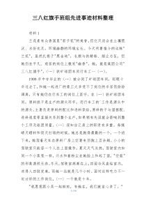 三八红旗手班组先进事迹材料整理