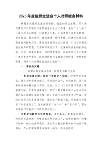 2026年度组织生活会个人对照检查材料.docx
