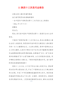 11陕西十三次党代会报告