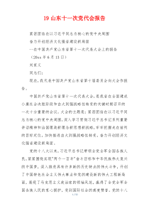 19山东十一次党代会报告
