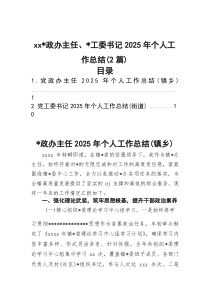 党政办主任、党工委书记2026年个人工作总结（2篇）