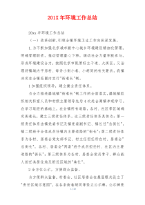 201X年环境工作总结