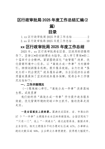 区行政审批局2026年度工作总结汇编（2篇）