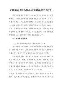 国企领导班子2026年度民主生活会对照检查材料(5997字)