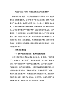 央国企党委班子2026年度民主生活会对照检查材料