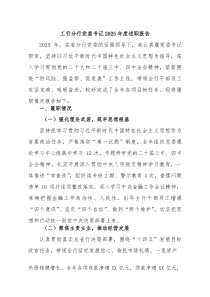 工行分行党委书记2026年度述职报告