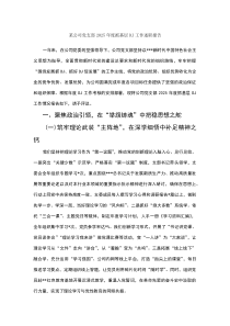 某公司党支部2026年度抓基层党建工作述职报告