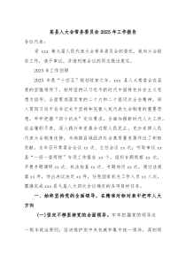 某县人大会常务委员会2026年工作报告