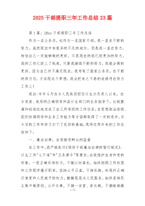 2026干部提职三年工作总结23篇