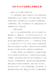 2026年XX产业招商工作情况汇报