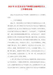 2026年XX区安全生产和消防含森林防灭火工作情况总结