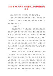 2026年XX局关于BTX建设工作开展情况的报告