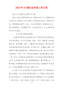 2026年XX镇社会治理工作汇报