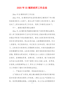 2026年XX镇财政所工作总结