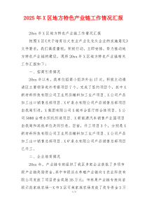 2026年X区地方特色产业链工作情况汇报