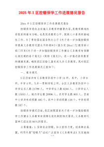 2026年X区控辍保学工作进展情况报告