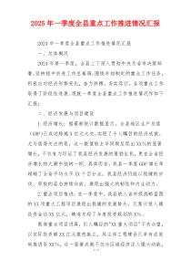 2026年一季度全县重点工作推进情况汇报