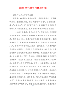 2026年三农工作情况汇报