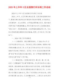 2026年上半年X区全面推行河长制工作总结