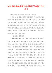 2026年上半年乡镇工作总结及下半年工作计划4