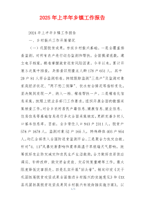 2026年上半年乡镇工作报告