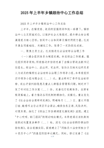 2026年上半年乡镇综治中心工作总结
