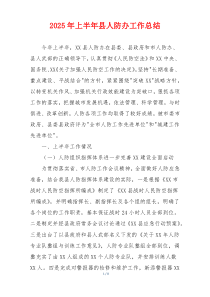 2026年上半年县人防办工作总结