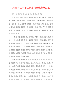 2026年上半年工作总结市政府办公室