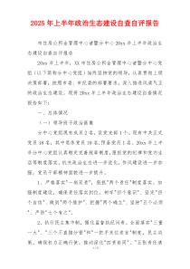 2026年上半年政治生态建设自查自评报告