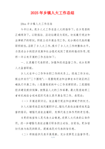 2026年乡镇人大工作总结