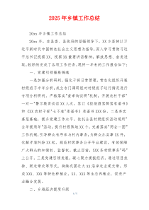 2026年乡镇工作总结