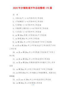 2026年乡镇街道半年总结整理175篇