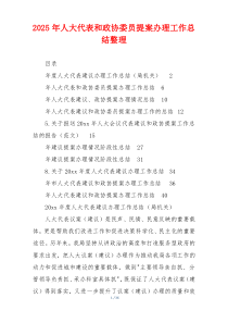 2026年人大代表和政协委员提案办理工作总结整理