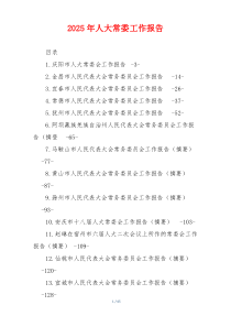 2026年人大常委工作报告